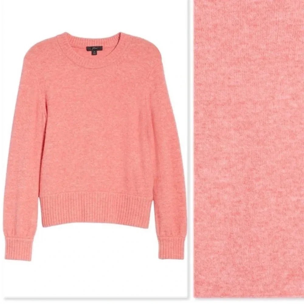 J. Crew Crewneck Sweater Supersoft Yarn Pink Top